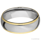 7 mm wide Domed Stepped Down Edges 14K White Gold band