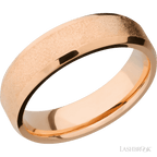 6 mm wide Beveled 14K Rose Gold band