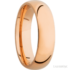 6 mm wide Domed 14K Rose Gold band