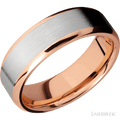 7 mm wide Beveled 14K Rose Gold band