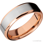 7 mm wide Beveled 14K Rose Gold band