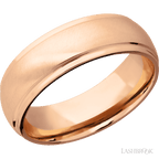 7 mm wide Domed Stepped Down Edges 14K Rose Gold band