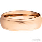 7 mm wide Domed Stepped Down Edges 14K Rose Gold band
