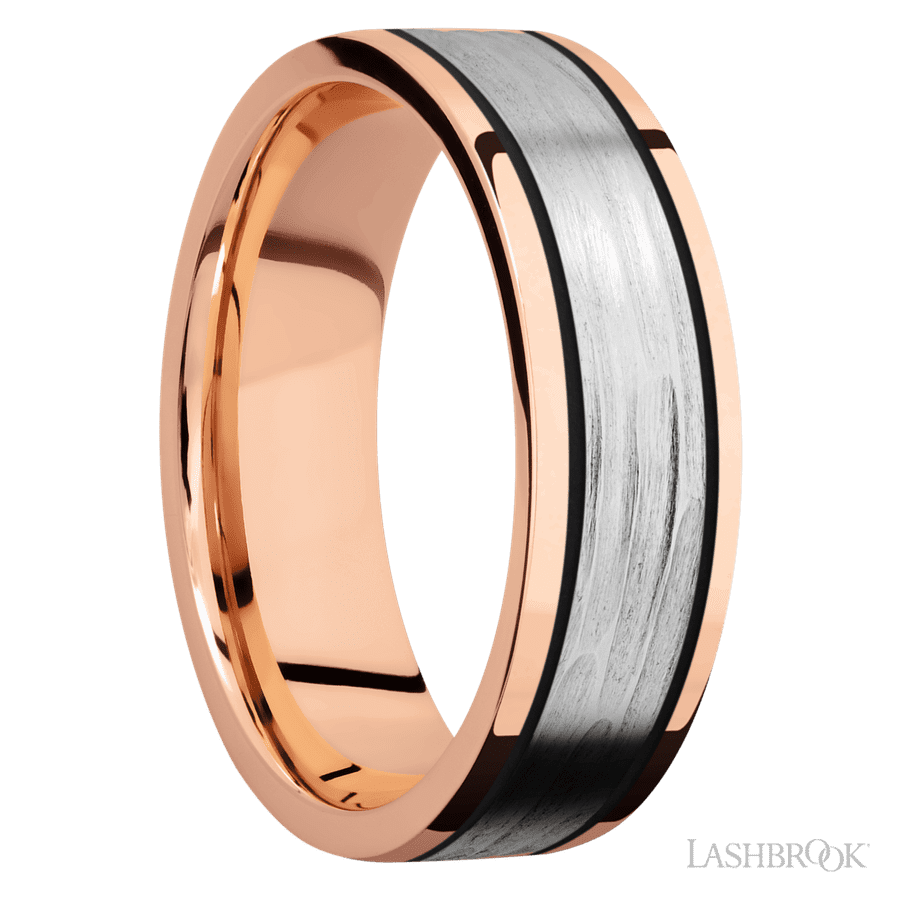 7 mm wide Flat 14K Rose Gold band