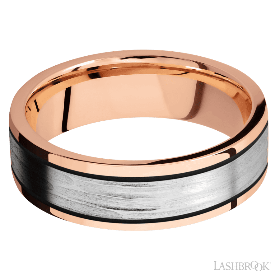 7 mm wide Flat 14K Rose Gold band