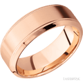 8 mm wide High Bevel Milgrain 14K Rose Gold band