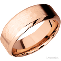 8 mm wide High Bevel 14K Rose Gold band