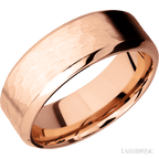 8 mm wide High Bevel 14K Rose Gold band