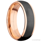7 mm wide Domed 14K Rose Gold band