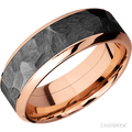 8 mm wide High Bevel 14K Rose Gold band