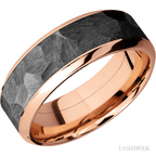 8 mm wide High Bevel 14K Rose Gold band