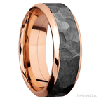 8 mm wide High Bevel 14K Rose Gold band