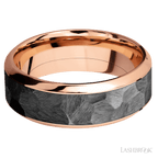 8 mm wide High Bevel 14K Rose Gold band