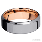 8 mm wide High Bevel Tantalum band featuring a 14K Rose Gold sleeve