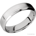 6 mm wide High Bevel Milgrain 14K White Gold band