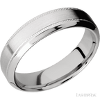 6 mm wide High Bevel Milgrain 14K White Gold band