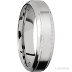 6 mm wide High Bevel Milgrain 14K White Gold band