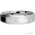 6 mm wide High Bevel Milgrain 14K White Gold band