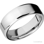 7 mm wide Beveled 14K White Gold band