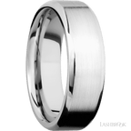 7 mm wide Beveled 14K White Gold band