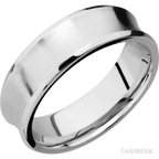 7 mm wide Concave Bevel 14K White Gold band
