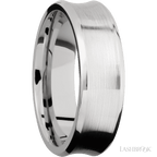 7 mm wide Concave Bevel 14K White Gold band