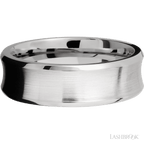 7 mm wide Concave Bevel 14K White Gold band