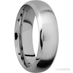 7 mm wide Domed Bevel 14K White Gold band
