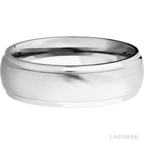 7 mm wide Domed Stepped Down Edges 14K White Gold band