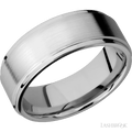 8 mm wide Flat Grooved Edges 14K White Gold band