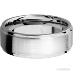 8 mm wide Flat Grooved Edges 14K White Gold band