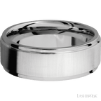 8 mm wide Flat Grooved Edges 14K White Gold band