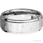 8 mm wide Flat Grooved Edges 14K White Gold band