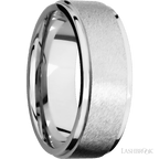 8 mm wide Flat Grooved Edges 14K White Gold band