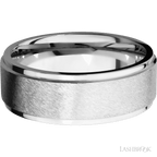 8 mm wide Flat Grooved Edges 14K White Gold band