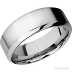 8 mm wide High Bevel 14K White Gold band