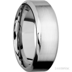 8 mm wide High Bevel 14K White Gold band