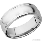 8 mm wide Domed Rounded Edges 14K White Gold band