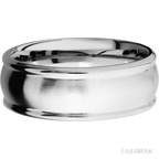 8 mm wide Domed Rounded Edges 14K White Gold band