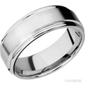8 mm wide Flat Rounded Edges 14K White Gold band