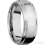 8 mm wide Flat Rounded Edges 14K White Gold band