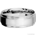 8 mm wide Flat Rounded Edges 14K White Gold band