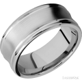 9 mm wide Concaved Center Round Edges 14K White Gold band