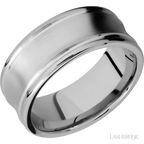9 mm wide Concaved Center Round Edges 14K White Gold band