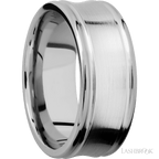 9 mm wide Concaved Center Round Edges 14K White Gold band