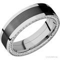7 mm wide Flat 14K White Gold band w/ Diamond Accent