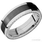 7 mm wide Flat 14K White Gold band w/ Diamond Accent