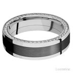 7 mm wide Flat 14K White Gold band w/ Diamond Accent