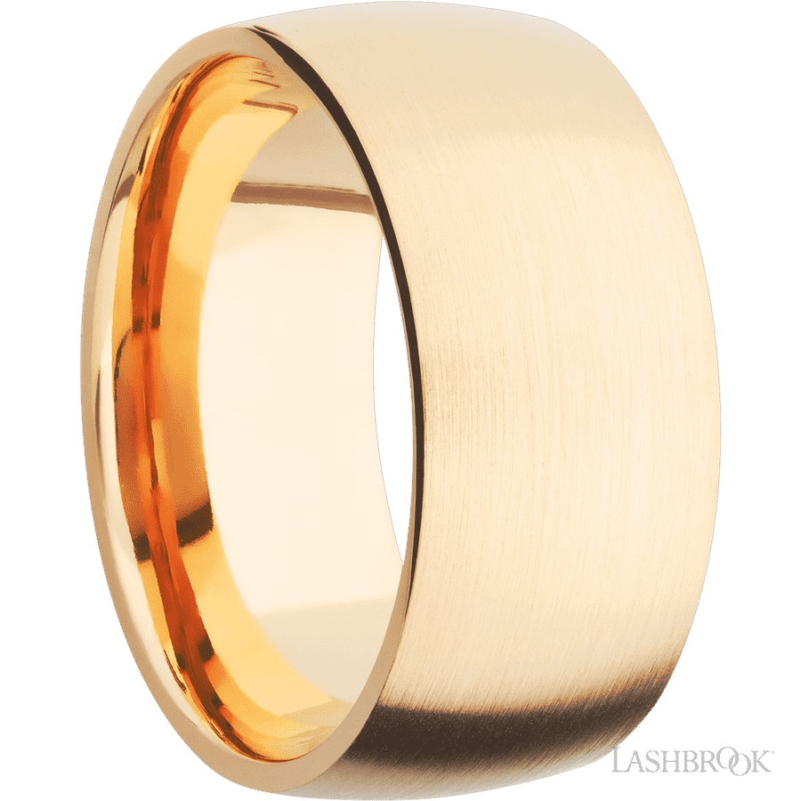 10 mm wide Domed 14K Yellow Gold band