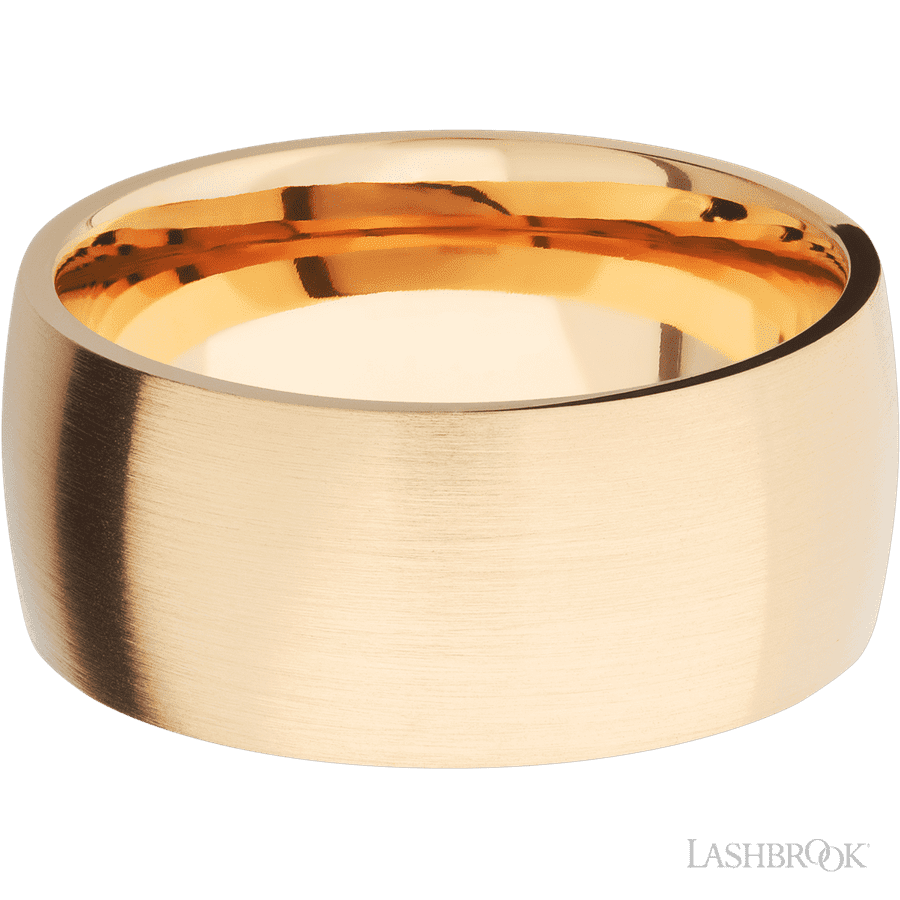10 mm wide Domed 14K Yellow Gold band